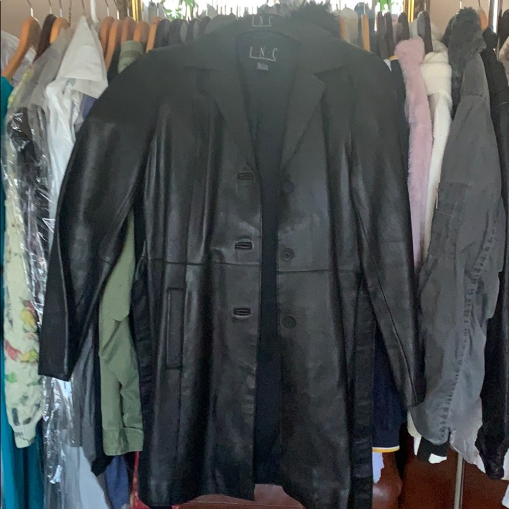 INC Leather Coat